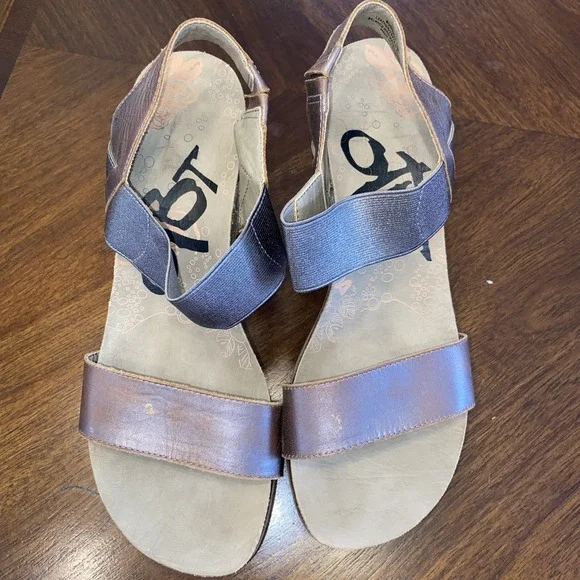 OTBT Sandals Womens 10 M Bushnell Casual Open Toe Wedge Slingback Brown-Neutral - Picture 13 of 13